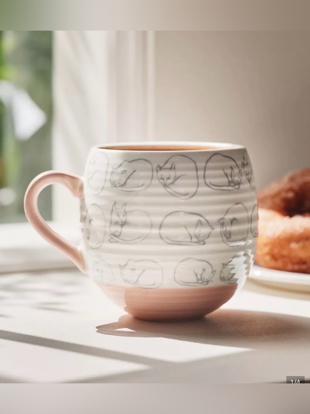 Anthropologie (Leah Goren) Dog & Cat Motif Stoneware Mug Set 🐾 🆕 - Picture 3 of 11